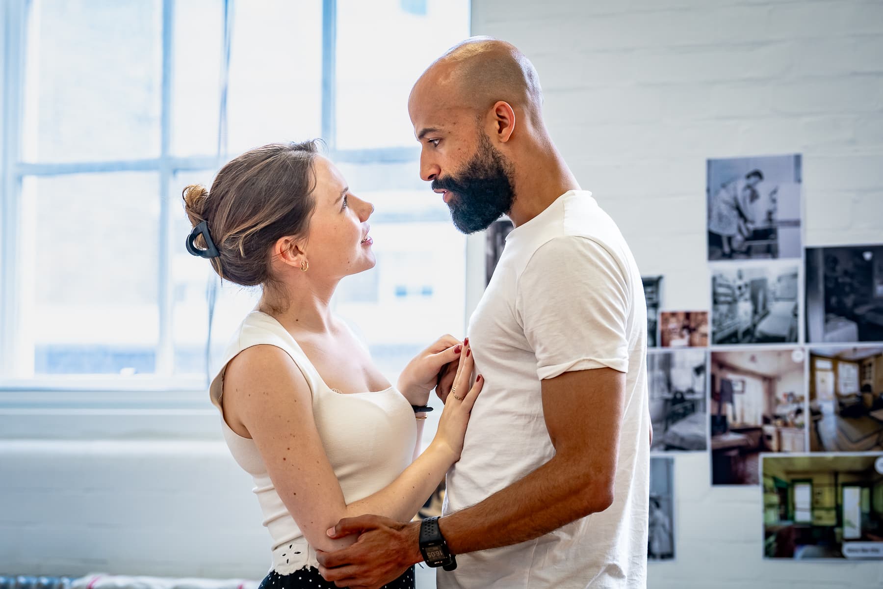 Actors photographed during rehearsal by Steve Gregson